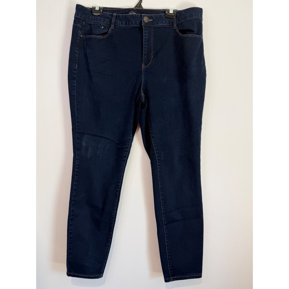 Miss Poured in Blue Women 18W Dark Wash High Rise Skinny Jeans Stretch Denim